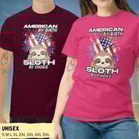 Image 2 of American By Birth Sloth By Choice T-shirt