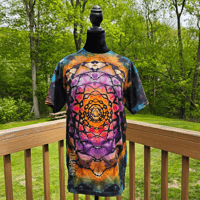 Image 3 of Mandala (Med) Reverse Tie Dye Adult Unisex T-shirt