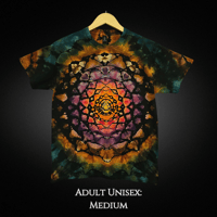 Image 1 of Mandala (Med) Reverse Tie Dye Adult Unisex T-shirt