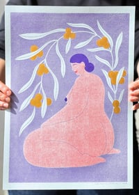 Image 1 of Illustration limitée en sérigraphie A3 - Mimosa