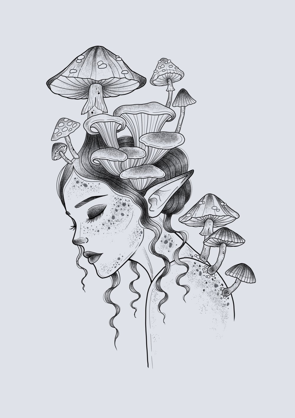 Mushroom Elf Print