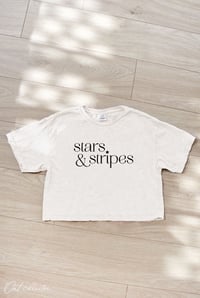 Image 2 of STARS AND STRIPES Cropped Mineral Washed Graphic Top