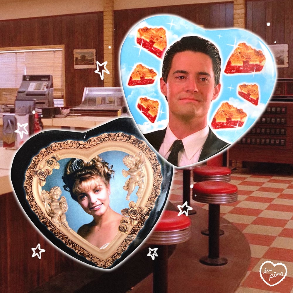Twin Peaks Heart Button Badges