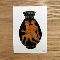 Image 1 of Running Men Greek pot giclee