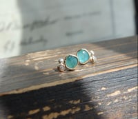 Image 1 of Grandidierite and diamond bud earrings 