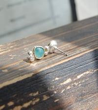 Image 3 of Grandidierite and diamond bud earrings 