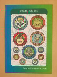 Image 1 of Paper Sticker Sheet Vegan Badges