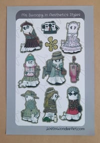 Image 1 of Paper Sticker Sheet Ms. Swoopy in Aesthetic Style