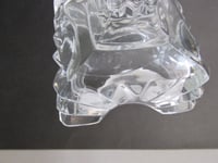 Image 14 of Pair of Vintage Art Deco Glass Candlestick Holders, Clear, Sunray Pattern, H 14cm 