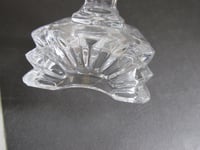 Image 13 of Pair of Vintage Art Deco Glass Candlestick Holders, Clear, Sunray Pattern, H 14cm 