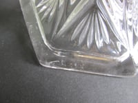 Image 18 of Pair of Vintage Glass Candlestick Holders, Clear, Fan Petals Crosses Pattern, Six-Sided, H 14.8cm