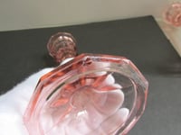 Image 16 of Pair of Vintage Pale Pink Glass Candlestick Holders, Ten-Sided, c 1930s-1950s era, H 13.6cm