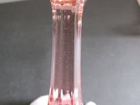 Image 9 of Pair of Vintage Pale Pink Glass Candlestick Holders, Ten-Sided, c 1930s-1950s era, H 13.6cm