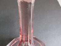 Image 10 of Pair of Vintage Pale Pink Glass Candlestick Holders, Ten-Sided, c 1930s-1950s era, H 13.6cm