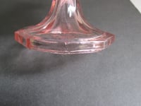 Image 15 of Pair of Vintage Pale Pink Glass Candlestick Holders, Ten-Sided, c 1930s-1950s era, H 13.6cm