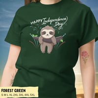 Image 5 of Happy Independence Day Sloth Unisex T-shirt