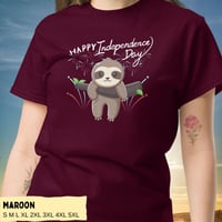 Image 4 of Happy Independence Day Sloth Unisex T-shirt