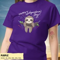 Image 1 of Happy Independence Day Sloth Unisex T-shirt