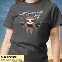 Image 6 of Happy Independence Day Sloth Unisex T-shirt
