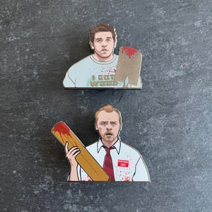 Shaun & Ed hard enamel pin badges