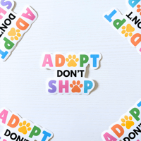 Image 1 of Adopt Don't Shop Rainbow Sticker