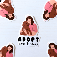 Image 1 of Adopt Don't Shop Hugging Sticker