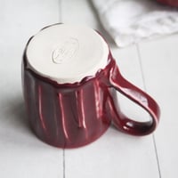 Image 10 of Ox Blood Red Pottery Mug, Handcrafted 11 Ounce Coffee Cup, Made in USA