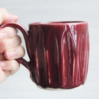 Image 9 of Ox Blood Red Pottery Mug, Handcrafted 11 Ounce Coffee Cup, Made in USA