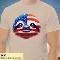 Image 7 of USA Flag Sloth Independence Day T-shirt