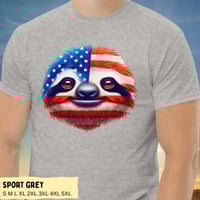 Image 5 of USA Flag Sloth Independence Day T-shirt
