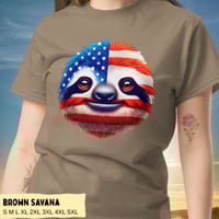 Image 10 of USA Flag Sloth Independence Day T-shirt