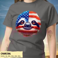 Image 4 of USA Flag Sloth Independence Day T-shirt