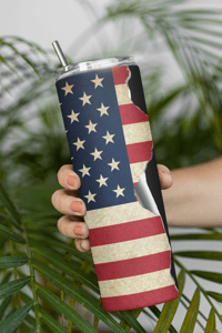 Image 4 of Customizable Patriotic Skinny 20oz Tumbler.
