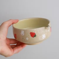 Image 4 of (SECONDS) strawberry bunny matcha bowl