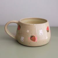 Image 1 of (SECONDS) strawberry bunny mug
