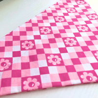 Image 2 of Flower Power Plaid Dog Bandana