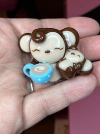 Image 3 of Monkey charms/ Monkey desk friend, Polymer clay charm, Polymer clay desk friend, Kawaii monkey charm