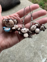Image 1 of Monkey charms/ Monkey desk friend, Polymer clay charm, Polymer clay desk friend, Kawaii monkey charm