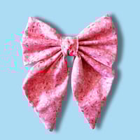 Image 1 of Pink Floral Dog Bow Tie