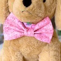 Image 4 of Pink Floral Dog Bow Tie
