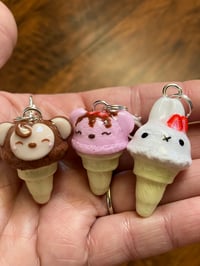 Image 3 of Ice cream charms, Polymer clay charms, Kawaii ice cream cone charms