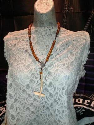 Image of Upside Down REVERSED Real Human Rib in Rosary #1