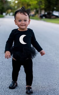 Image 2 of Crescent Moon Tutu Bodysuit Leotard Girls Tulle Dress Set