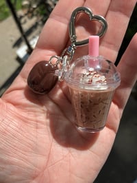 Image 2 of Iced coffee keychain, Shaker charm, Iced coffee charm, Mocha keychain, Mocha charm