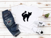 Image 2 of Black Cat Neutral Kids Shirt Kitty Girls Boys Top