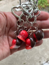 Image 3 of Cordial chocolate charry charm, Polymer clay charm, Chocolate cherry keychain, Candy charm