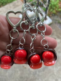 Image 1 of Cordial chocolate charry charm, Polymer clay charm, Chocolate cherry keychain, Candy charm