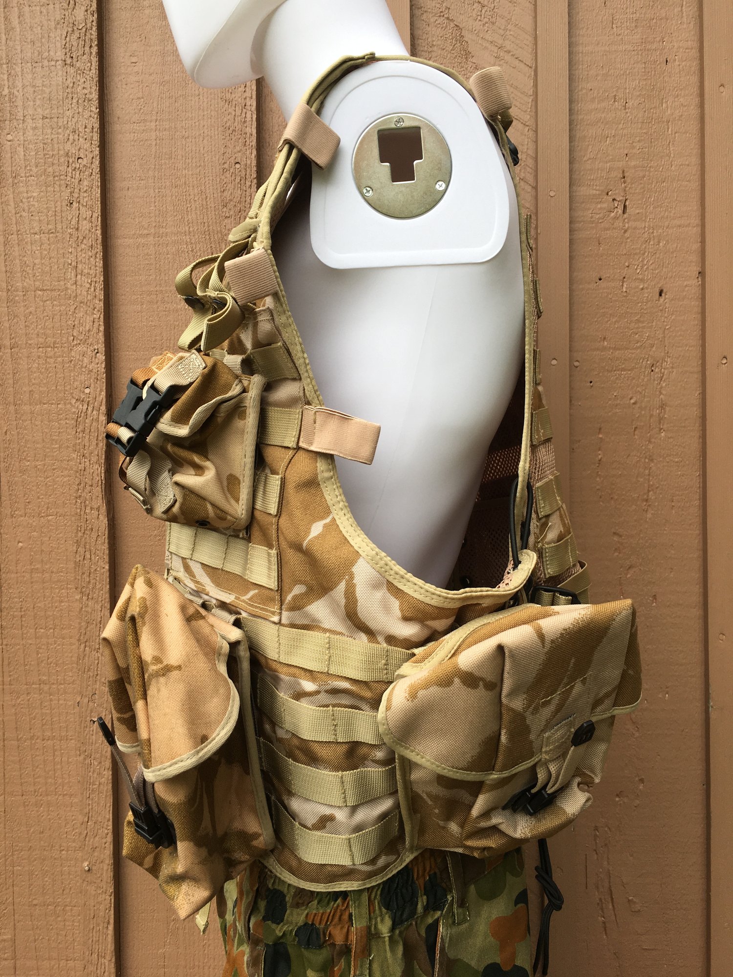 Image of British Army Load Bearing Vest Set w/Pouches – Desert DPM Camo – Used/Issued (Grade 1)