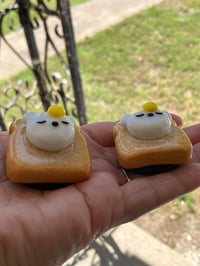 Image 2 of Bear magnet, Polymer clay magnet, Kawaii Egg toast fridge magnet