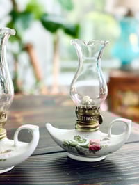 Image 2 of Pair of vintage small oil lamps 